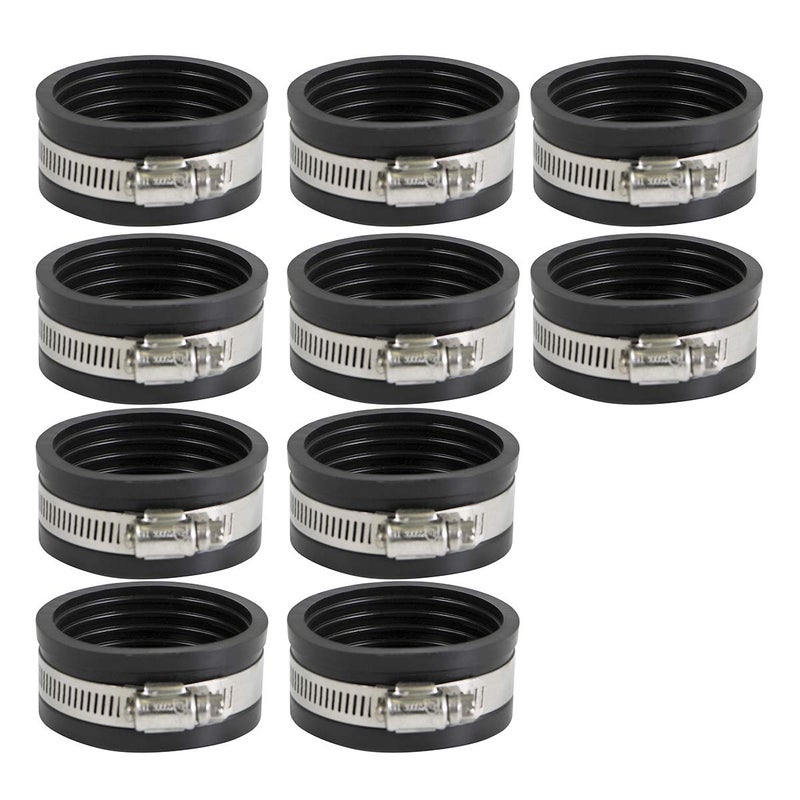SUPPLYGIANT Supply Giant 3952x10 Flexible Pvc Pipe Cap with Stainless Steel Clamps, 3 Inch Black (Pack of 10) - Image 1